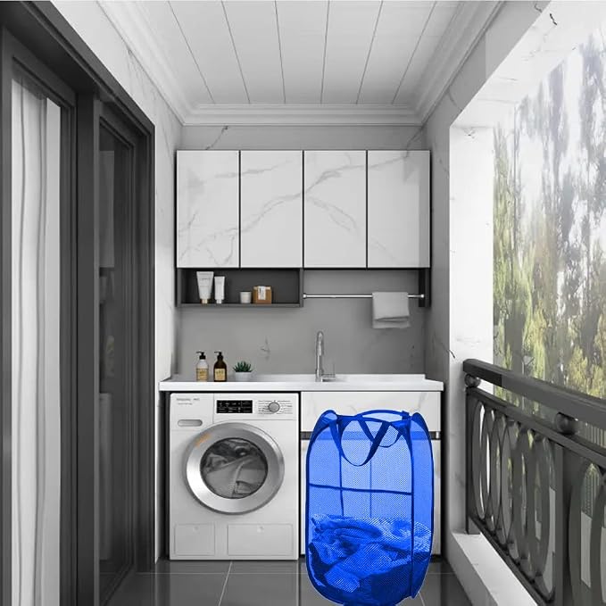 Larpur Mesh Laundry Basket, Pop up Laundry Hamper - Image 7