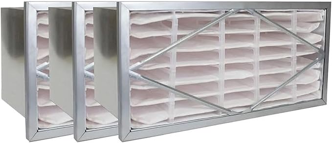 Filterbuy 20x20x12 Air Filter Header (3-Pack), Rigid Cell Filters HVAC (Actual Size: 17.75 x 17.75 x 11.38)