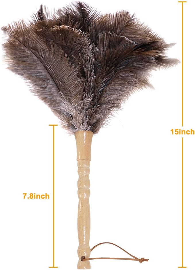 Genuine Ostrich Feather Duster 15 inch | Natural Fluffy Reusable Real - Image 2