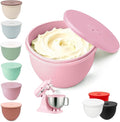 Omoiyari Premium PINK Silicone Bowl Liner with Lid for KitchenAid 4.5-Qt Tilt-Head (Only),2mm Extra-Thick Silicone,Odour-Free&Heat-Resistant,Air Valve for Dough Proofing,Dishwasher Safe,BPA Free