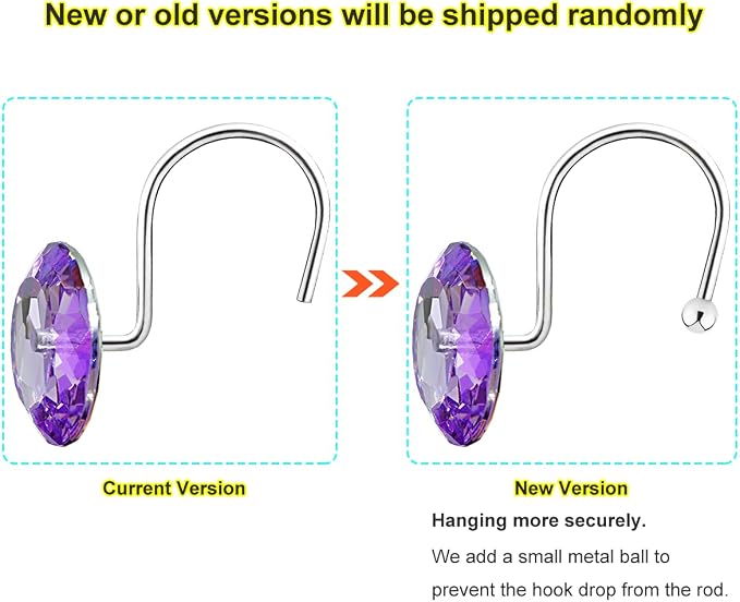 12PCS Stainless Steel Shower Curtain Hooks Rings - Image 2