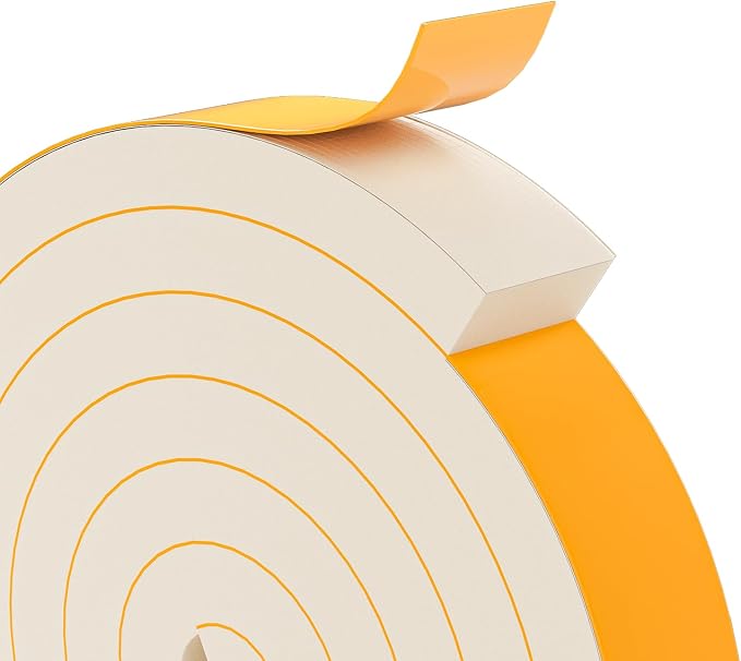 1" x 2" EVA Foam Weather Stripping Tape, 13FT Self-Adhesive Foam Seal Strip by Bantie