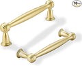 khtumeware 10 Pack 3-3/4 Inch(96mm) Brushed Gold Cabinet Pulls Matte Gold Kitchen Cabinet Handles Kitchen Cabinet Hardware for Cupboard Drawer Handles Dresser Pulls