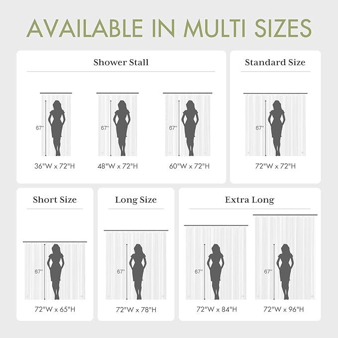 AmazerBath Camper Shower Curtain Liner 60x64, Waterproof Plastic Shower Liner - Image 6