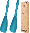 Pack of 2 Cooking Spoons for Non Stick Cookware, Multifunction Spatula Spoon BPA-Free, One-Piece Design, Suitable for Scooping, Scraping, Serving and Mixing (BLUE-BLUE)