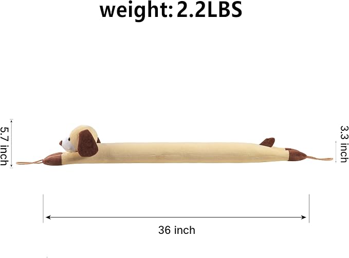 habibee Door Draft Stopper, Weighted Noise Blocker 36 in Yellow Dog | Soft - Image 2
