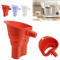 Silicone Foldable Flour Funnel for Kitchen Aid Mixer,Easy Pour No-Mess Attachment,Anti-Splash Accessory,Fits Tilt-Head 4.5–7 Qt (KSM152),Durable Dishwasher-Safe Baking Tool(Red)