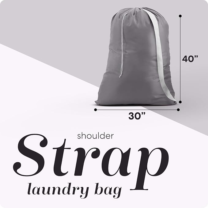Handy Laundry Bag with Shoulder Strap 30"x40" 2-Pack, Heavy Duty - Image 2