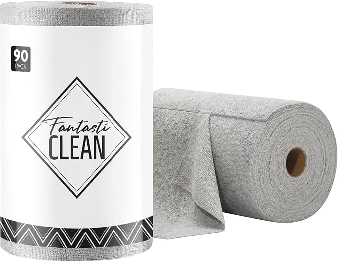 Fantasticlean Microfiber Cleaning Cloth Roll- 90 Sheets, Tear-away Microfiber by Fantasticlean