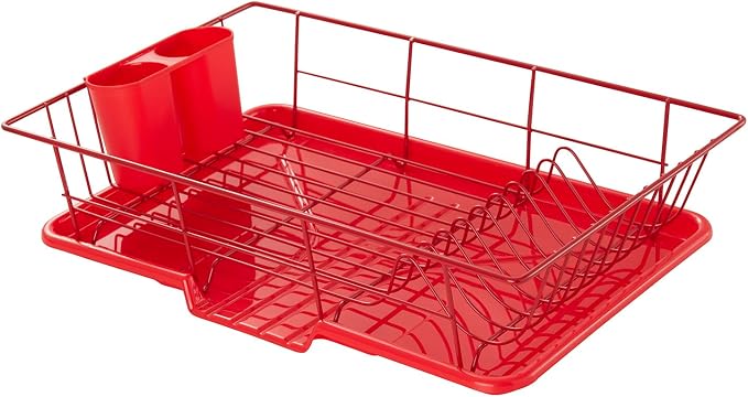 Sweet Home Collection Space-Saving 3-Piece Dish Drainer Rack Set: Efficient by SweetHomeCollection