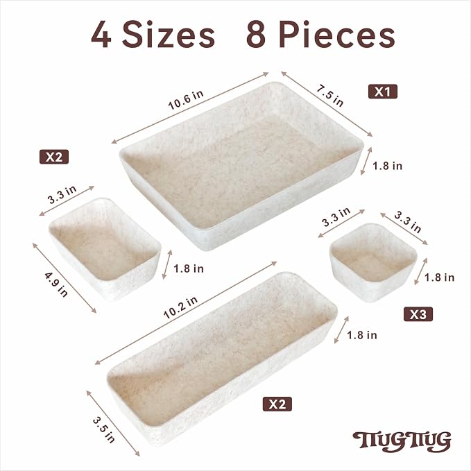 8-Piece Felt Drawer Organizer Set in 4-Sizes, Made from Eco-Friendly Material - Image 3