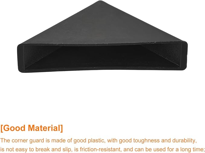 uxcell 20Pcs Plastic Corner Protectors 12x66mm Triangle Shape Glass Corner Guards Cushion for Corner Protection of Glass, Mirror, Tile, Black
