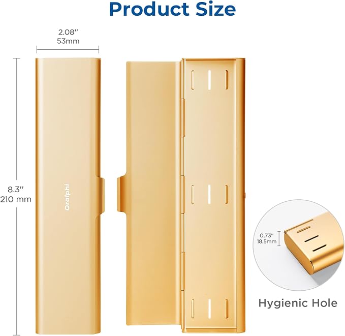 Wider Aluminum Toothbrush Travel Case, Portable Travel Toothbrush Holder - Image 4