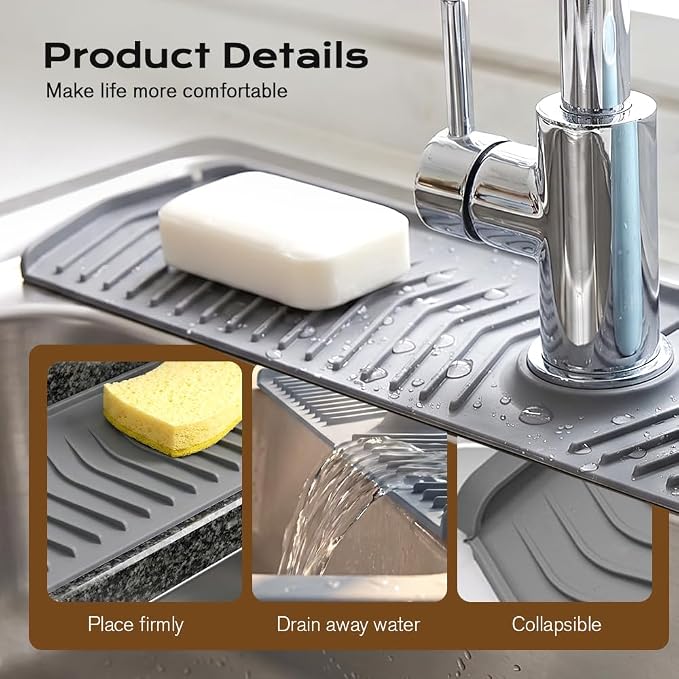 Kitchen Sink Faucet Mat, 2025 New Foldable Faucet Mat - Image 2