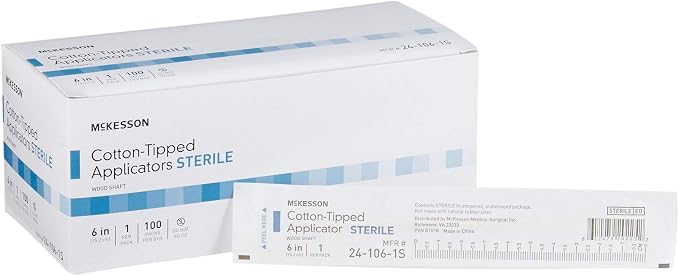 McKesson Cotton Tipped Applicator, Long Sterile Medical Swabs, 6 in, 100 ct | - Image 8