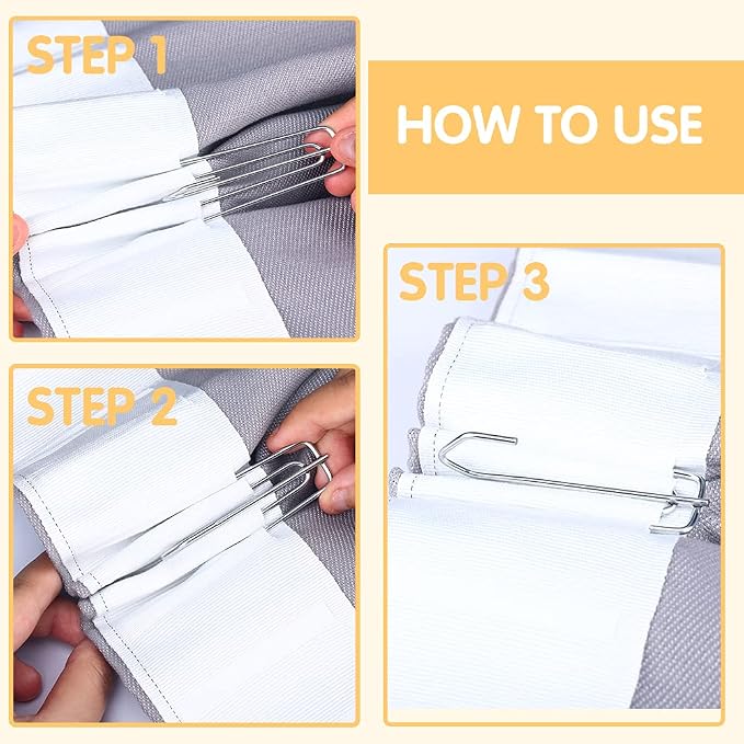 60 Pack Curtain Hooks for Drapes, 4-Prong Pinch Pleat Drapery Hooks | 60 sturdy - Image 5