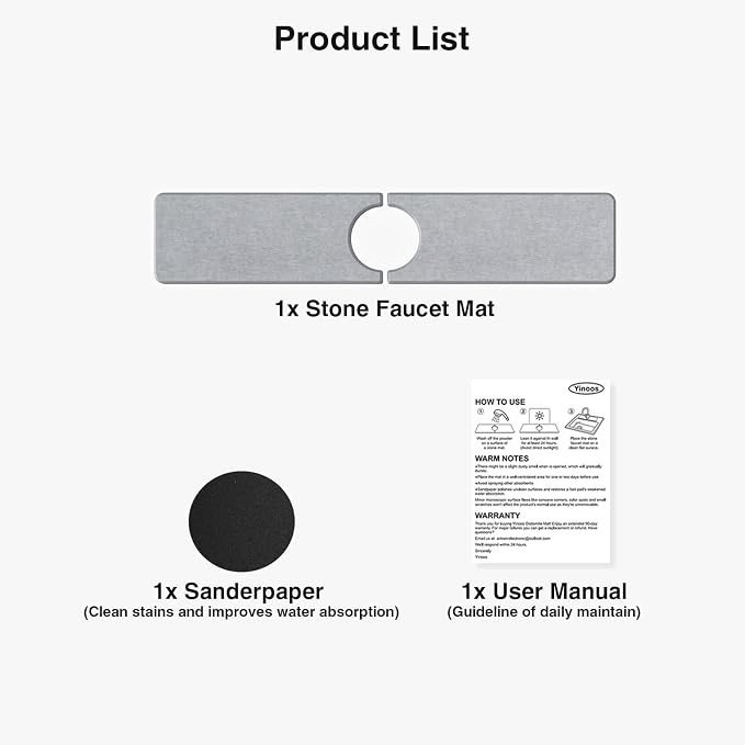 Premium Stone Faucet Mat for Kitchen Sink, Sink Splash Guard Tray for Prevents - Image 7