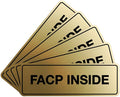 Signs ByLITA Standard FACP Inside Sign | Fire Safety Signage (Brushed Gold) - Medium 5 Pack