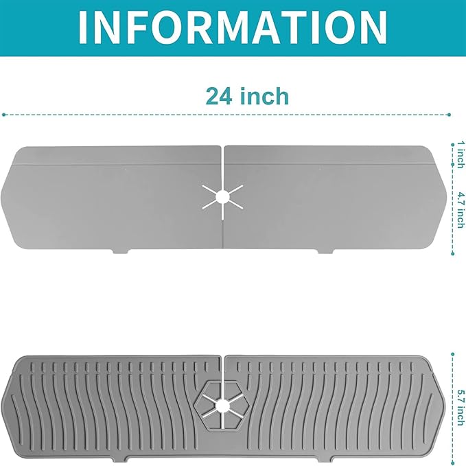 Kitchen Faucet Sink Splash Guard, Sink Draining Pad Behind Faucet, Rubber - Image 3