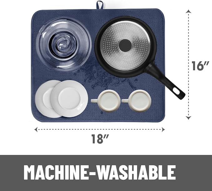 Bellemain Dish Drying Mat, Drying Matt Kitchen Counter - Image 3