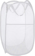 Larpur Pop Up Laundry Basket, Collapsible White Mesh Clothes Hamper Storage by Larpur