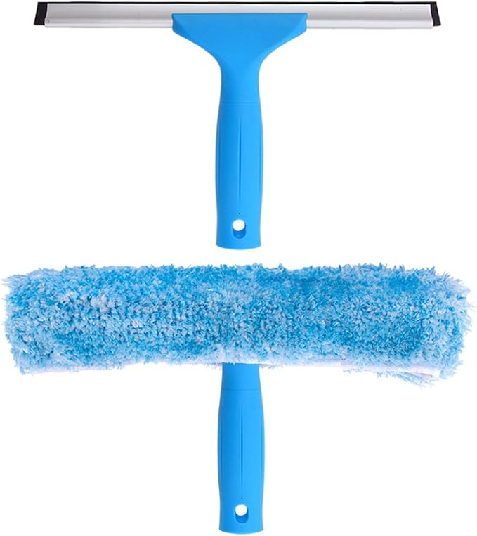 MR.SIGA Professional Window Squeegee & Microfiber Window Scrubber, 10 inch by MRSIGA