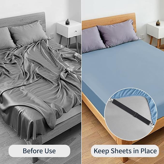 Sopito Sheet Straps, Adjustable Elastic Bed Sheet Holder, Non-Slip Strong - Image 5