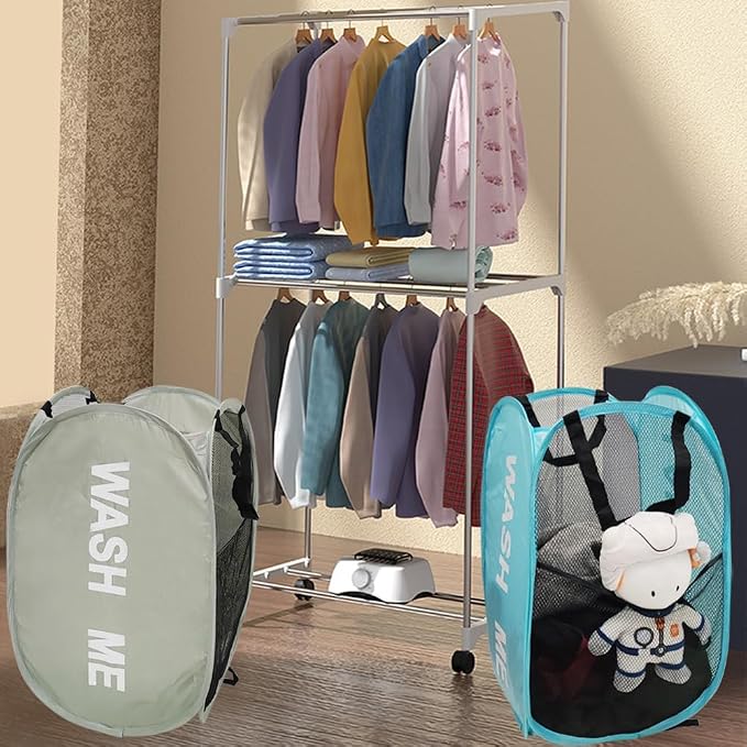 Mesh Laundry Hamper 2Pack Pop Up Hamper - Image 2