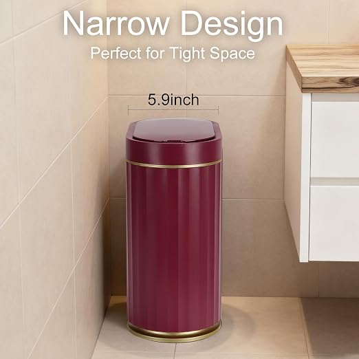 ELPHECO 2 Gallon Sensor Trash Can, Automatic Lid, Burgundy Gold | IPX5 - Image 4