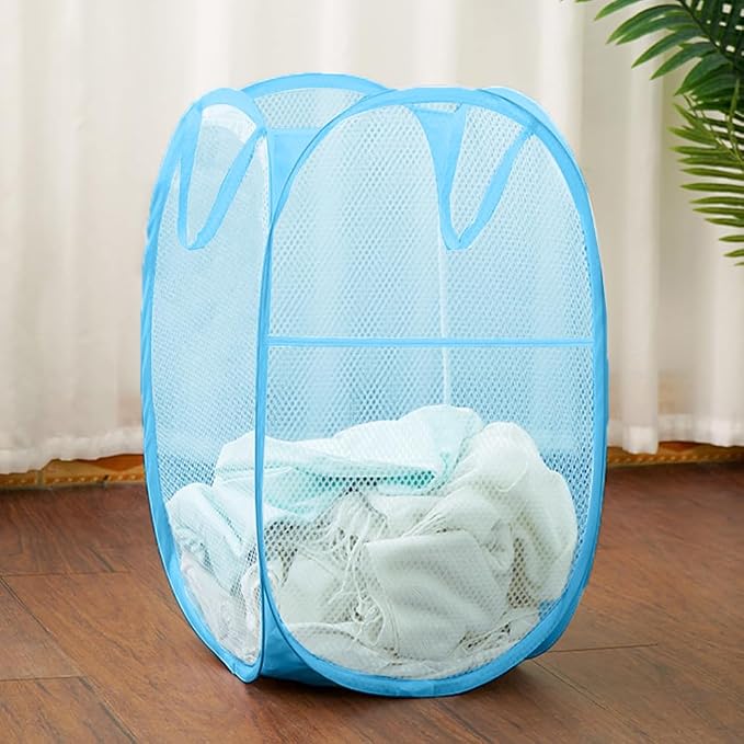 Mesh Laundry Hamper, Pop Up Laundry Basket Portable Collapsible Clothes Storage - Image 4