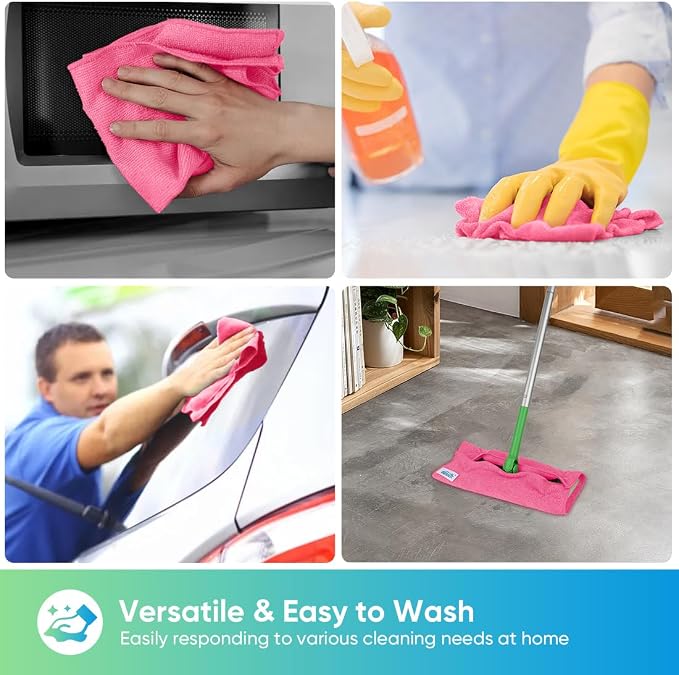 HOMEXCEL 24PK Microfiber Cleaning Cloth, Cleaning Rag - Image 6