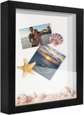 5x7 Shadow Box Frame Display Case, Wood with Plexiglass, Display Case Box for Memorabilia, Medal, Crafts,Tickets and Photos, Picture Frame for Wall and Tabletop (Black, 5x7)