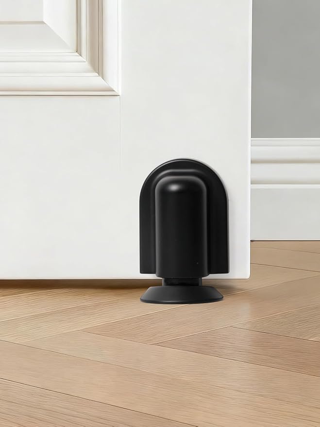1 Pack Black Door Stopper Magnetic Door Cathc Matte Black Floor Mounted Door - Image 3