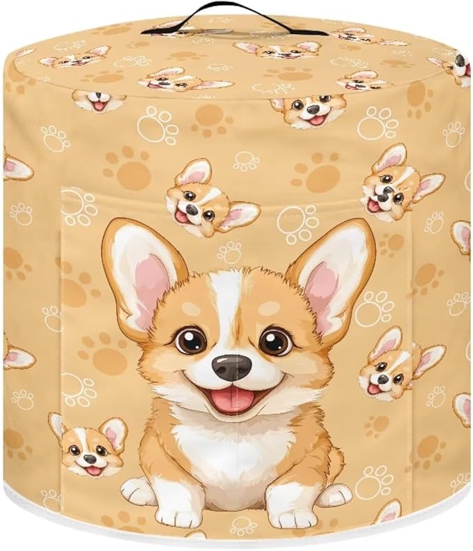 TODIYADDU Cute Corgi Air Fryer Cover Dust Cover Cute Painting Instant Pot Pressure Cooker Cover Compatible with Most Kitchen Appliances Trendy Instant Pot Pressure Cooker Accessories Present