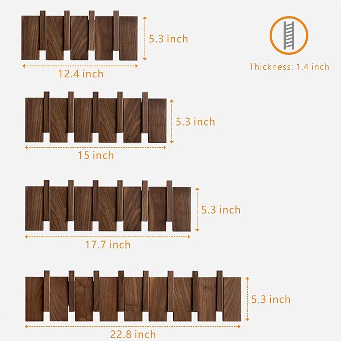 Wood Coat Rack Wall Mount, Coat Hooks Hanger Wall Mounted, Heavy Duty Wall Coat - Image 2