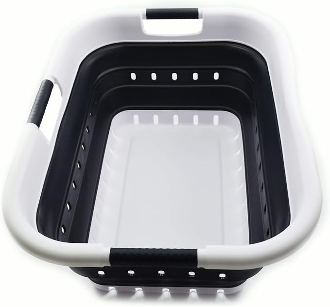 SAMMART 41L Collapsible 3 Handled Plastic Laundry Basket by SAMMART