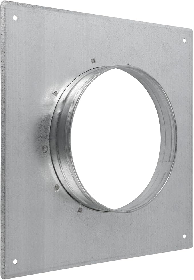 Repa Market 6 Inch Round Duct Flange/Galvanized Steel Vent Connector Plate/Wall or Ceiling Mount Adapter/for Dryer Hose & HVAC/Heavy Duty Air Return, Heating Cooling Exhaust Ventilation Cover