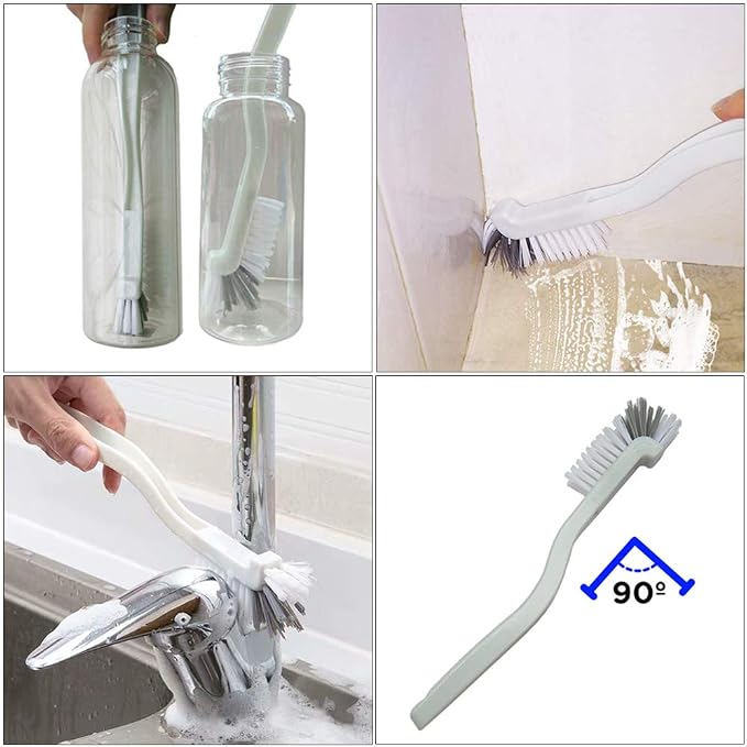 Dish Brush Set 4 Pack with Handle, Stiff Bristle Kitchen Scrub Brushes - Image 5