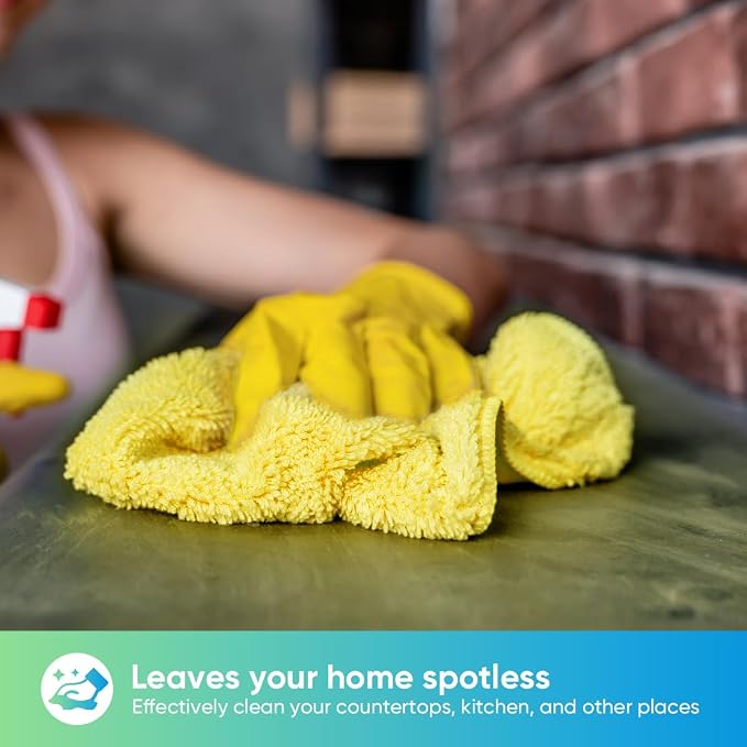 HOMEXCEL Yellow Microfiber Cleaning Cloth, 24 Pack Premium Microfiber Towels - Image 3