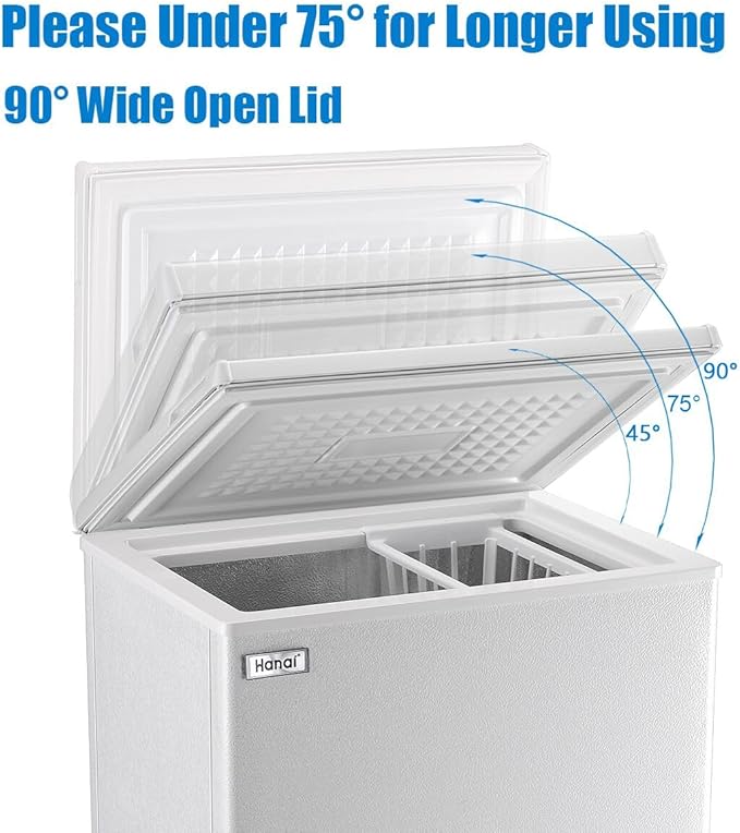 WANAI Chest Freezer 3.5 Cubic Feet Mini Small Deep Freezers with Adjustable Thermostat Top Open Door Freezer Compressor Cooling with Rmovable Storage Basket for Home, Kitchen Office Apartment, Black