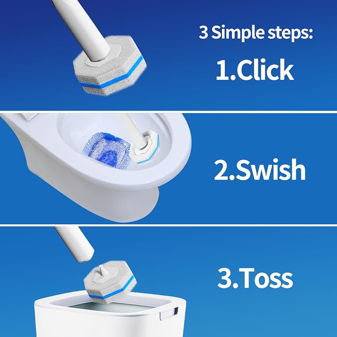 60pc Refills Disposable Toilet mats Brush Cleaning System, Toilet Cleaning Brush - Image 7