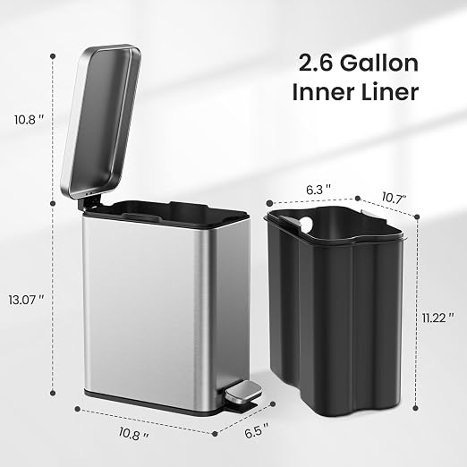 Cesun 2.6 Gallons Small Bathroom Trash Can - Image 6