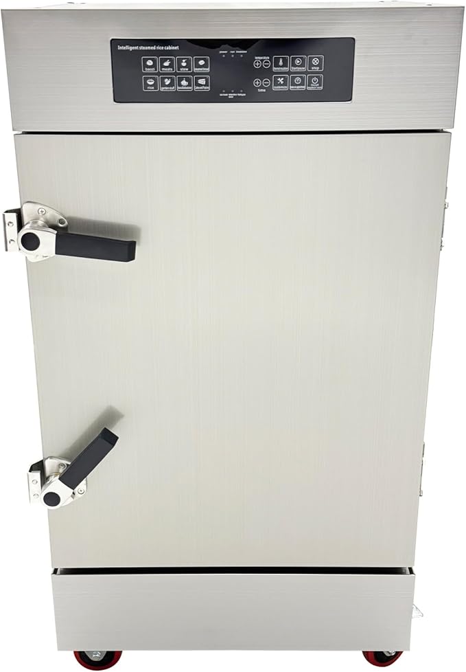 220V 3PH Commercial Intelligent Electric Steaming Cabinet 8 Tray Rice Steaming Box 9KW for Canteens Restaurants Learning Catering Factories Hotels