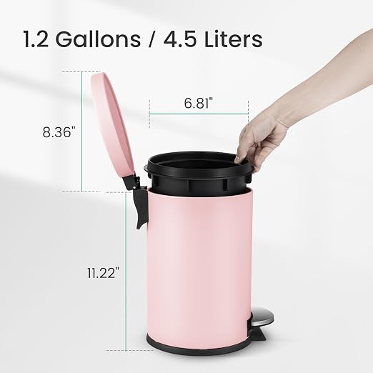 Cesun Small Round Bathroom Trash Can - Image 6
