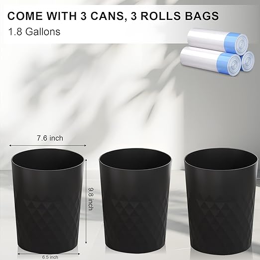 3 Pack Small Bathroom Trash Can - Image 4