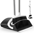 Broom and Dustpan Set for Home, 51-in Long Adjustable Handle Angle Broom and by EZKEY