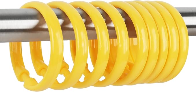 Yellow Shower Curtain Hooks by Qulable