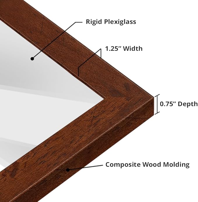 wallsthatspeak 19.25x26.75 Dark Walnut Rustic Pine Picture Frame for Puzzles Posters Photos or Artwork