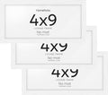 Homeforia 4x9 Business License Frame White, High End Oak 4 x 9 White Wood Certificate Frames, 9x4 Wooden Document Frames for Wall or Tabletop, 4 by 9 Picture Frames, Tempered Glass, Wall Kit, Set of 3