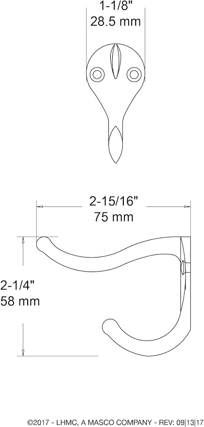 Franklin Brass Coat and Hat Hook Wall Hooks Single Pack, Satin Nickel, - Image 6